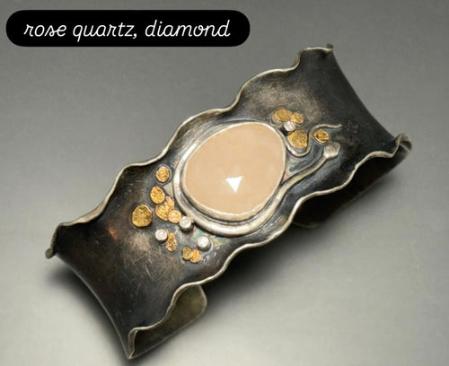 Rose Quartz Snake Cuff